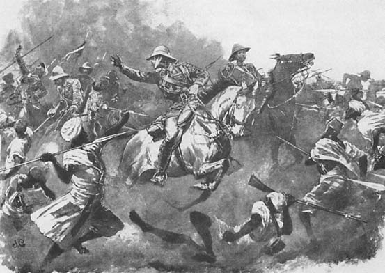 Суданцы метали копья, подсекали ими ноги лошадей, рубили кавалеристов мечами